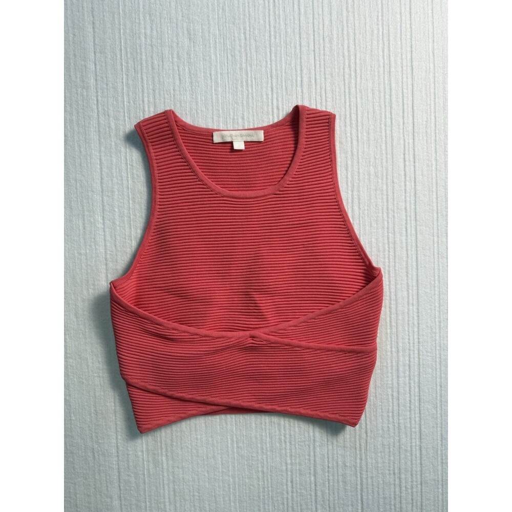 Jonathan Simkhai Coral Ribbed Sleeveless Crop Top Size Medium
